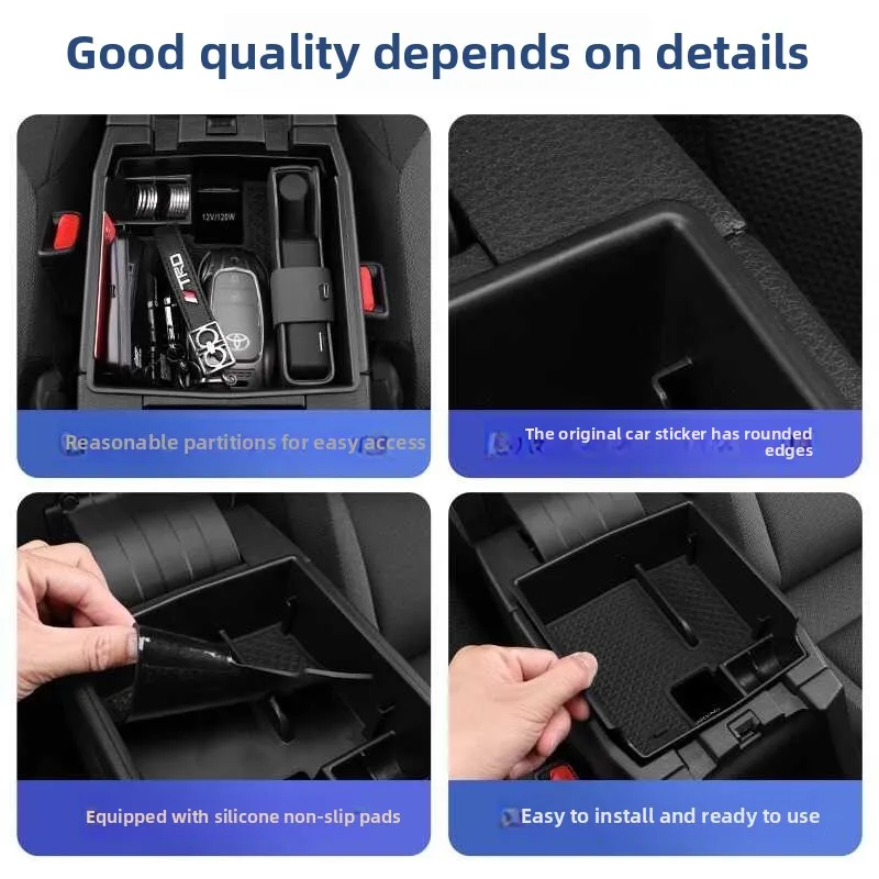 لتويوتا كورولا كروس E210 2018 ~ 2023 سيارة مركز وحدة التحكم مسند الذراع صندوق تخزين غطاء أشتات ترتيب درج منظم اكسسوارات #6