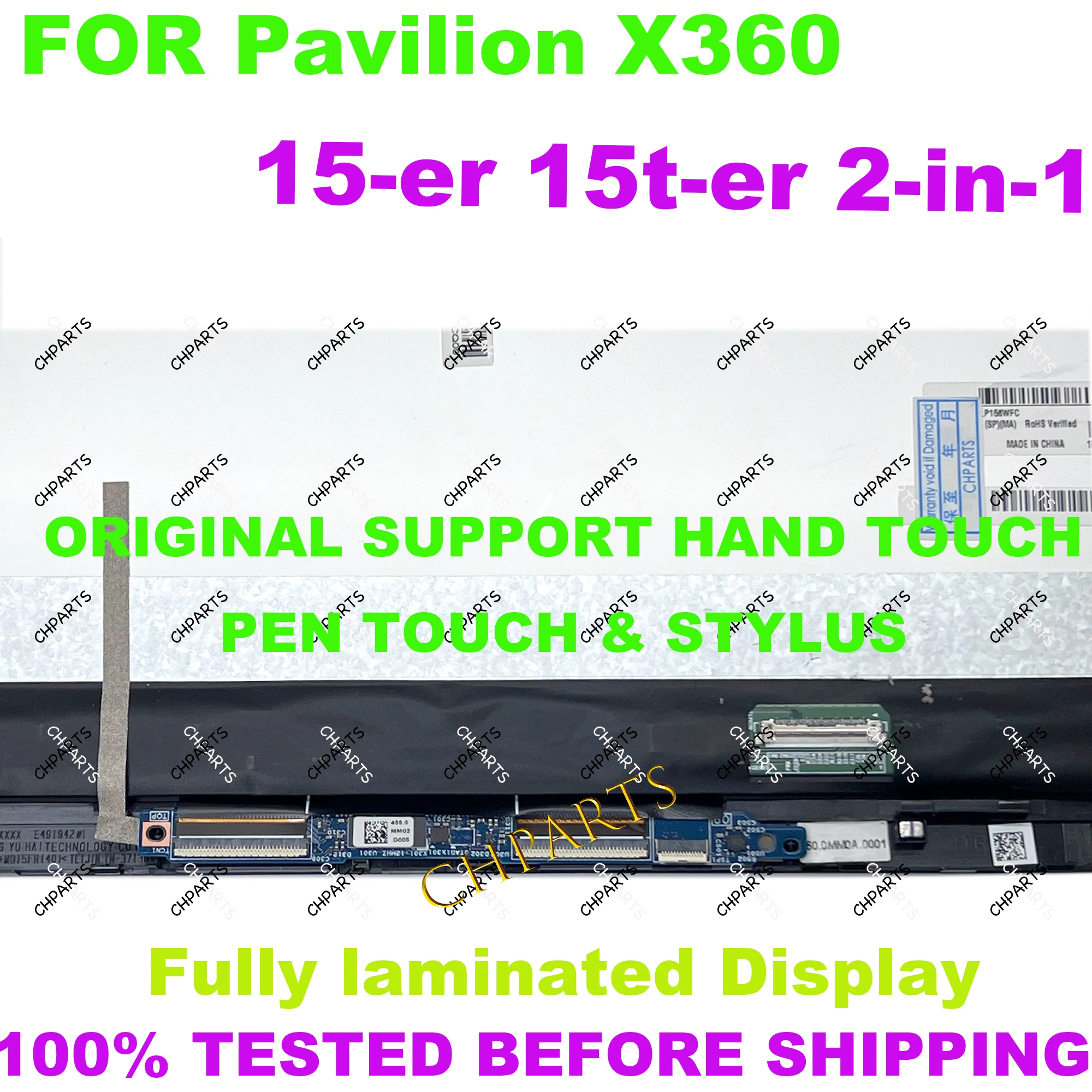 Imagem -03 - para hp Pavilion X360 15-er 15-er0007ur 15-er0003nb 15-er0996nz Display Lcd Montagem da Tela de Toque L73065-jd1 15.6 1080p