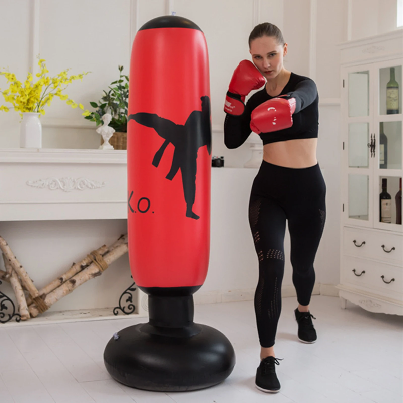 Inflatable Boxing Bag Training Punching Bag Pressure Relief Exercise Child Gym Training Sandbag Fitness Bodybuilding Equipment