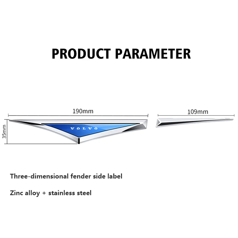 جسم السيارة واقية المعادن ملصق سيارة درابزين الجانب شفرة شارة لفولفو Xc60 Xc90 V60 S60 V90 XC40 S90 S40 2025 اكسسوارات السيارات
