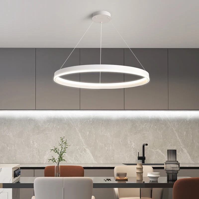 LED Minimalist Ring Pendant Light For Living Room Dining Room Kitchen Modern Chandelier Home Decor Indoor Hanging Light Fixture