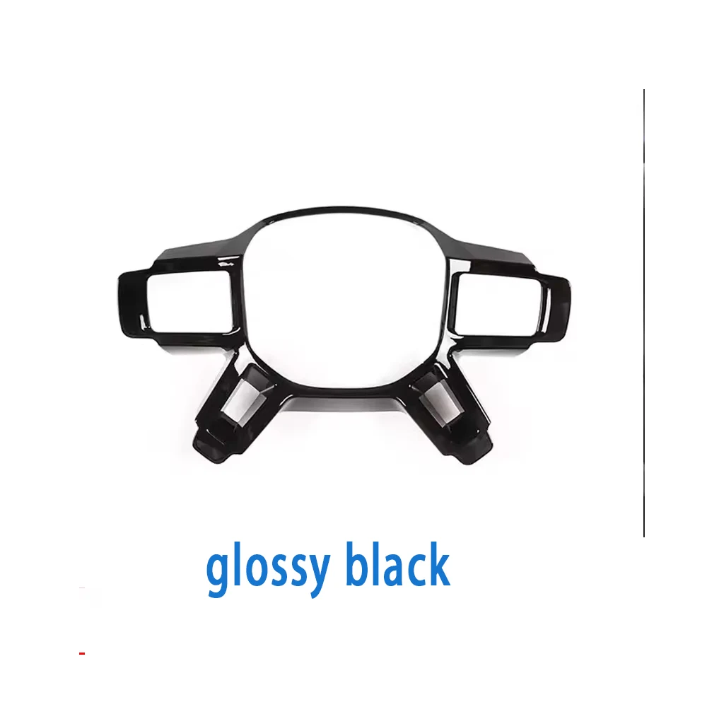 ABS Carbon Fiber Style Steering Wheel Frame Cover For Land Rover Defender L663 90 110 Black Edition Car Modification Decorative view 4
