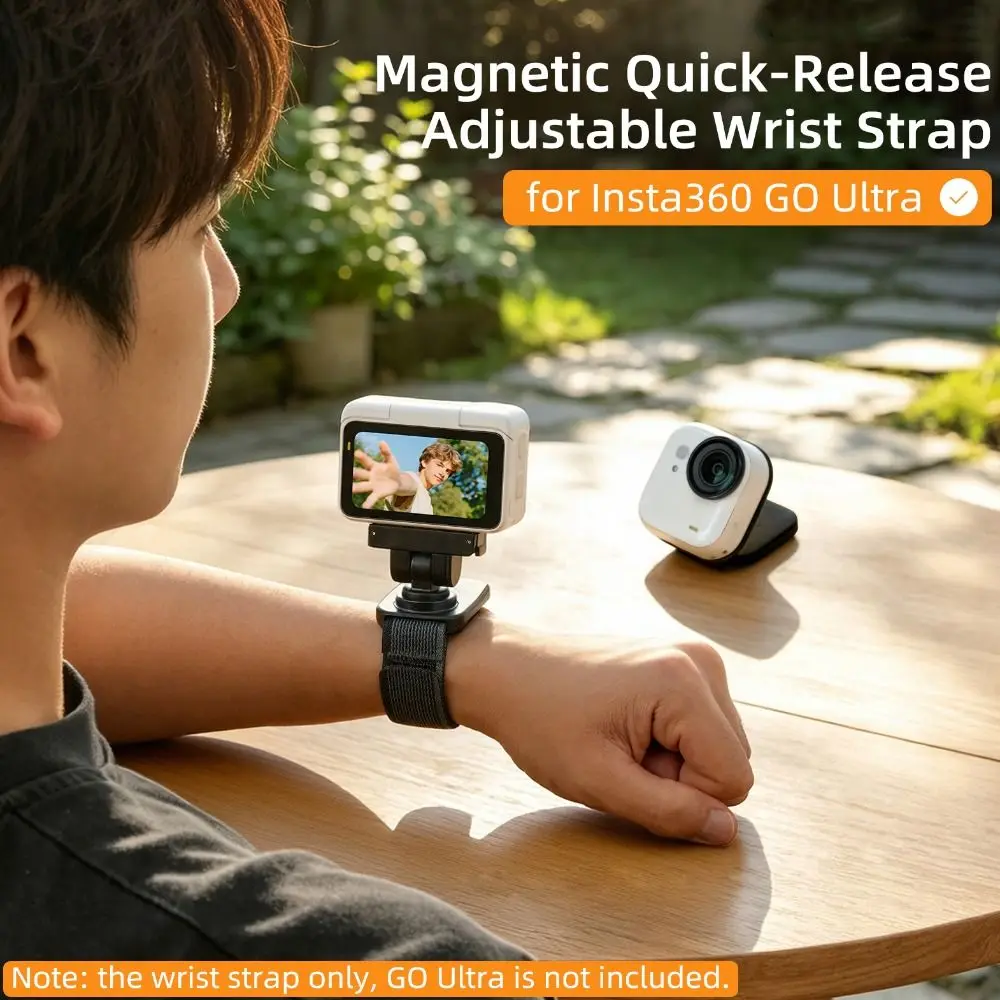 Quick Release Magnetic Wrist Strap Elastic Lightweight Wristband Mount Adjustable Hand Strap Bracket for Insta360 GO Ultra