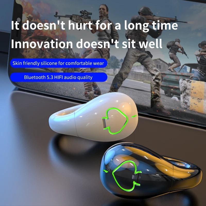 

Wireless Headphones Bluetooth 5.3 Earphones With Mic Single in-Ear Sports Waterproof TWS Earbuds Wireless Bluetooth Headset