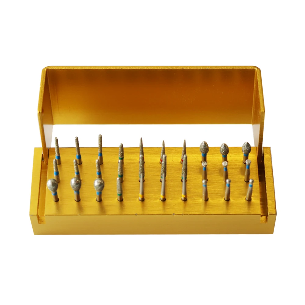 30pcs Dental Diamond Burs Drill Disinfection Block High Speed Handpiece burs Holder Alumimum Instrument Teeth Whitening Tool