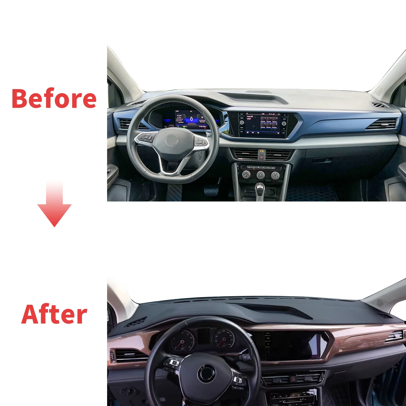 for Volkswagen VW Taos Tharu 2022-2019 Accessories Dashmat Dashboard Cover Pad DashMat Sunshade Protective Carpet Car Leather