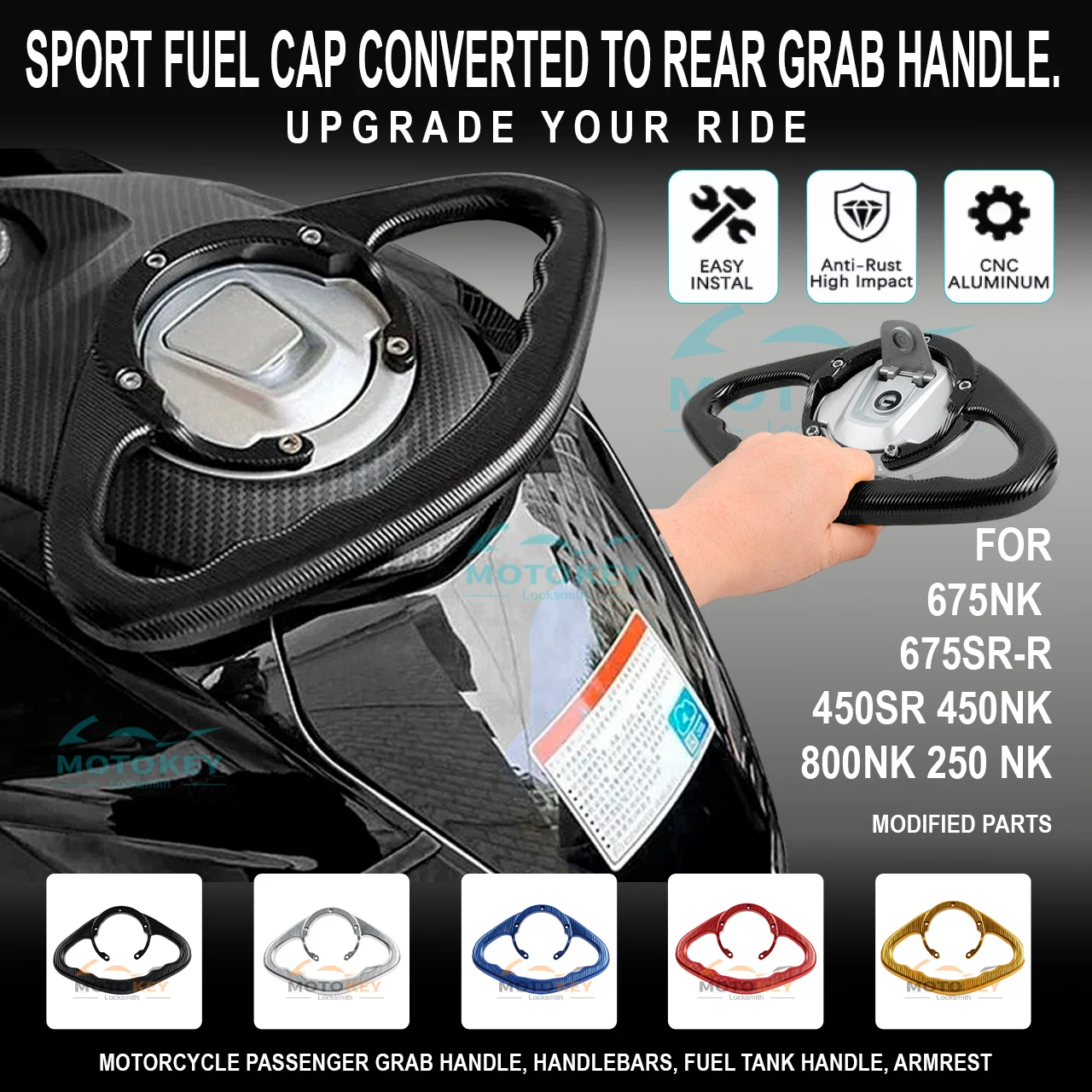 

Для CFMOTO 675NK 675SR-R 800NK 450SR 450NK 250 NK мотоциклетная пассажирская ручка, руль, ручка топливного бака, подлокотник