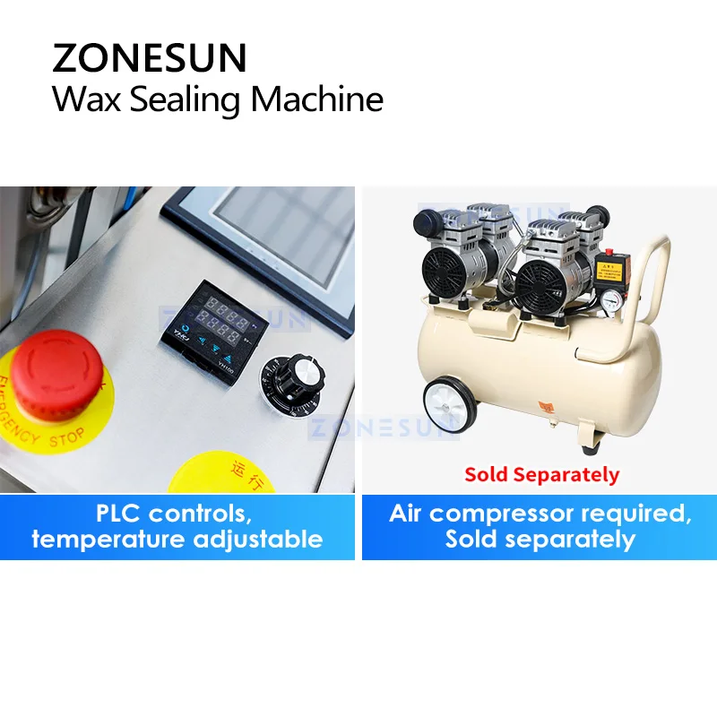ZONESUN mesin celup lilin botol anggur, ZS-WS6 Tank ganda Top Wax segel