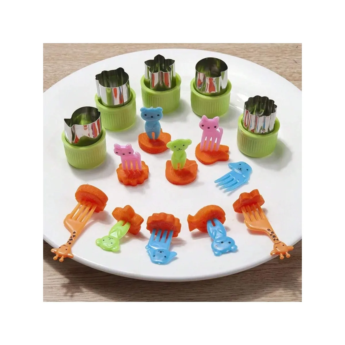 30/38Pcs Animal Food Selection Reusable Cute and Fun Cartoon Animal Fruit Food Toothpicks Fruit Salad Fork Bento Box Accessories