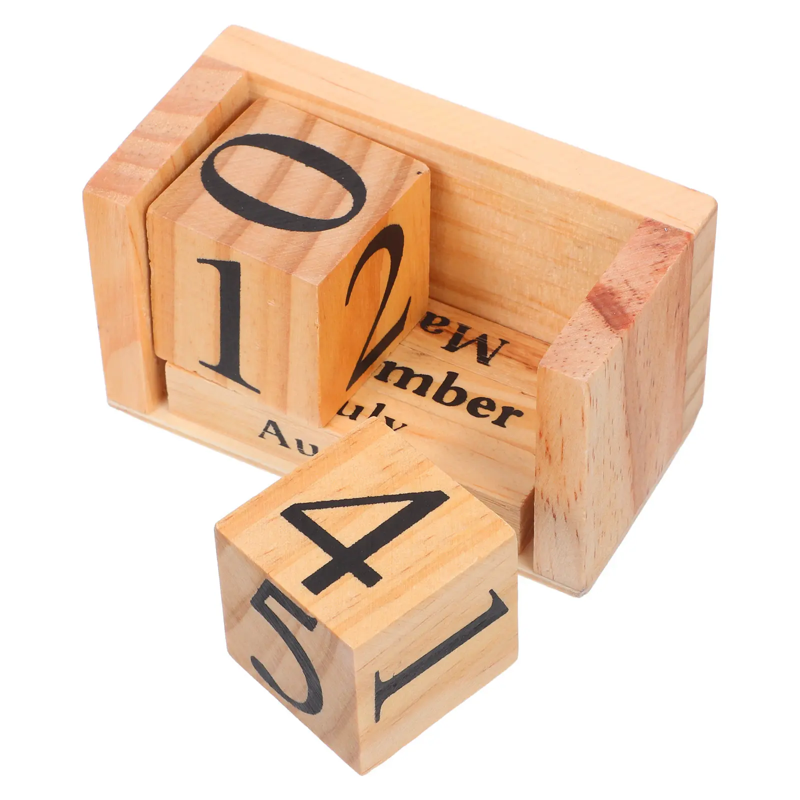 

Manual Solid Wood Wooden Desk Calendar Block Perpetual Calendar Rustic Home Office Daily Date Display Wood Month Date Display
