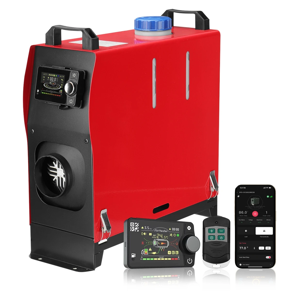 Sunster 12V/24V 8KW Diesel Air Heater Bluetooth APP nagrzewnica powietrza z Bluetooth i aplikacją, nagrzewnica nocna All-in-One ze zdalnym sterowaniem, nagrzewnica postojowa do samochodu, kampera