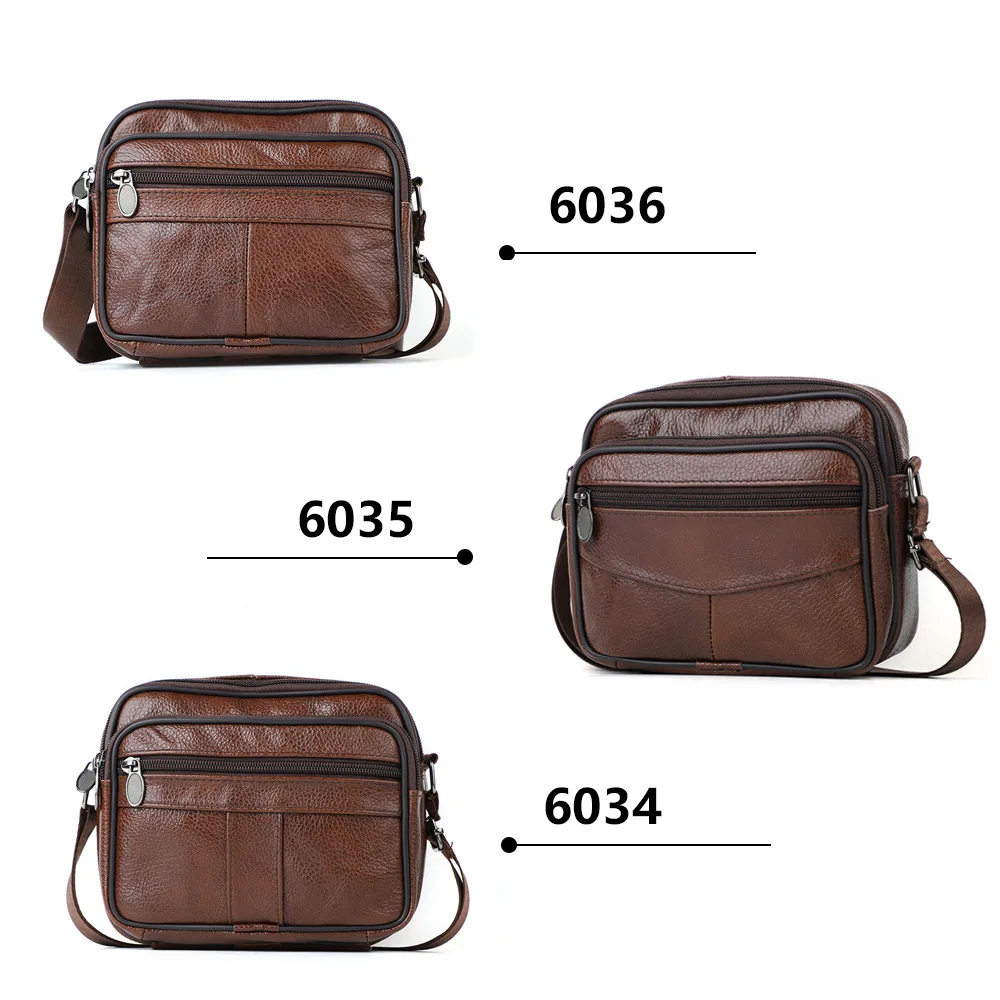 

Мужской рюкзак через плечо для поездок на работу, квадратная сумка через плечо с несколькими карманами, квадратная сумка для отдыха, деловая маленькая сумка из натуральной кожи