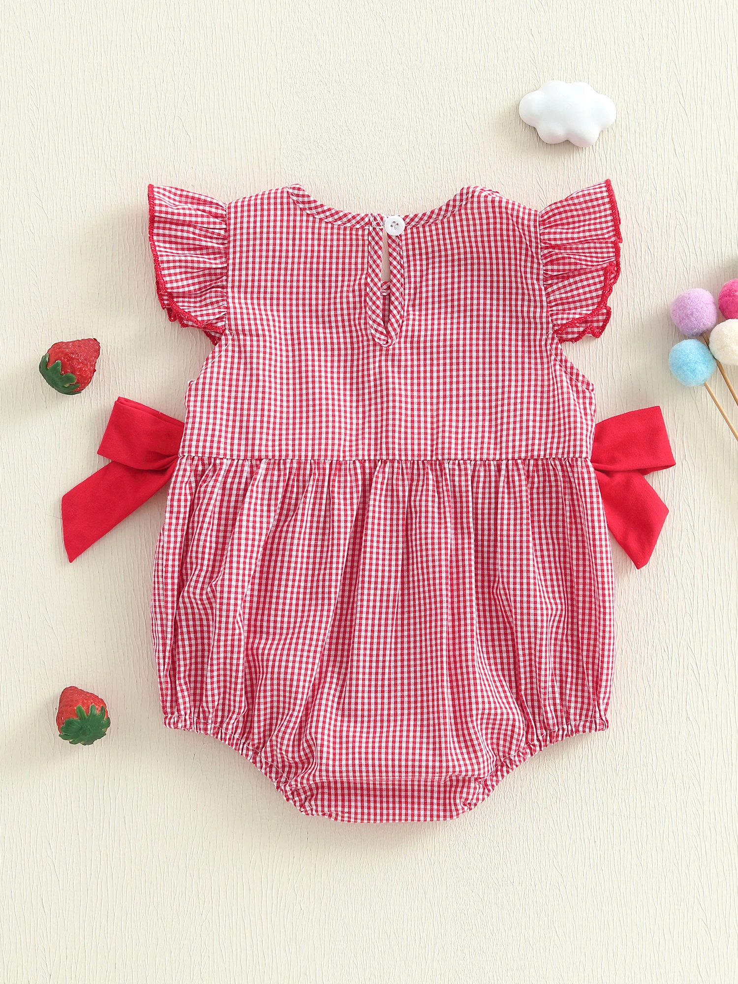 

Adorable Toddler Girl Floral Romper Ruffle Sleeve Round Neck Infant Summer Jumpsuit Cute Baby Outfit for Birthday Party