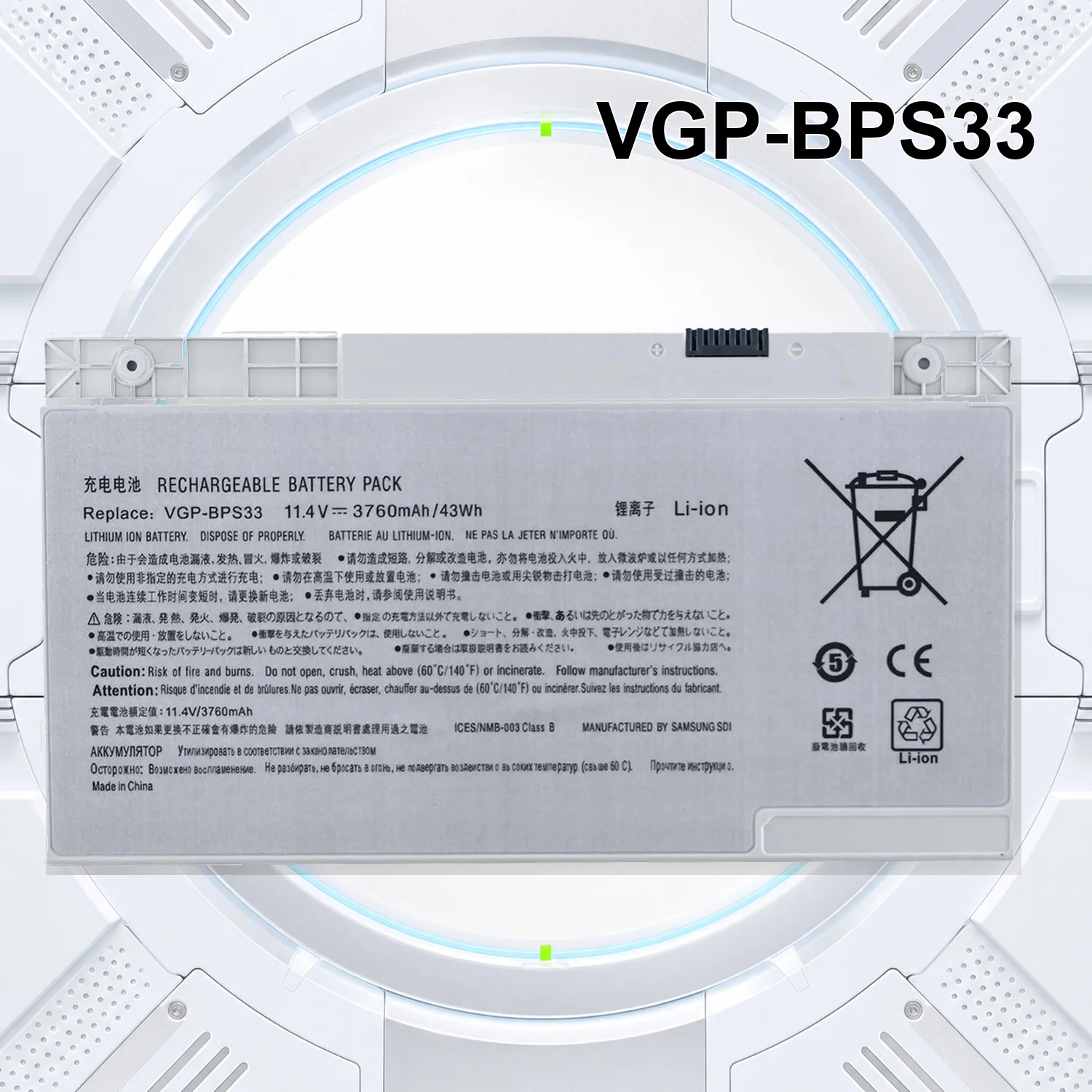 VGP-BPS33 11.4V 44.46Wh 3900mAh Laptop Battery For Sony VAIO T14 T15 SVT141 SVT151 SVT141A11T SVT151A11L BPS33A SVT1411