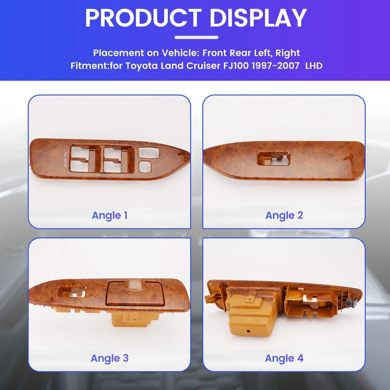 

A13F-4Pcs/Set Car Window Glass Lift Switch Panel For Toyota Land Cruiser FJ100 1997-2007 Door Window Regulator Cover LHD