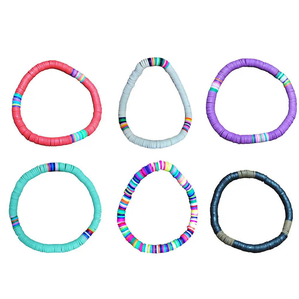 1Pcs Lightweight Polymer Clay Bracelet Waterproof Sweat Proof Odorless Bohemian Hand Rope for Couples Design Gift