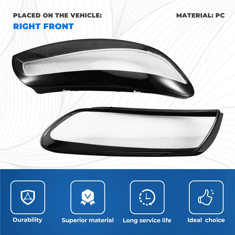 For Volvo C30 2006-2010 Car Lampshade Lamp Shade Front Headlight Cover Clear Lens Shell Lampcover Mask