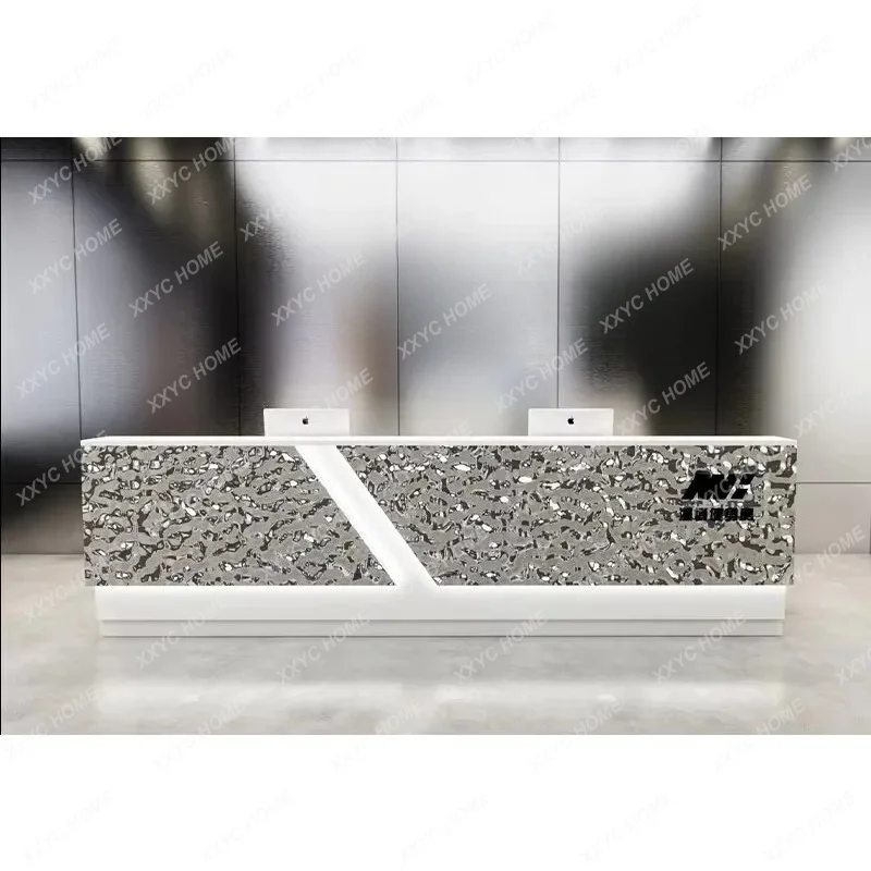 A  Custom Bar Stainless Steel Checkout Page Hairdressing Gym Reception Front Desk