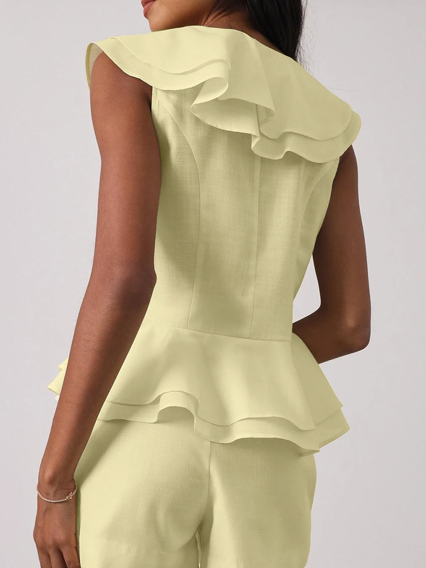 Marthaqiqi Casual Ladies Nightgown 2 Piece Suit Sexy V-Neck Pajama Sleeveless Nightwear Shorts Cotton Autumn Femme Sleepwear Set