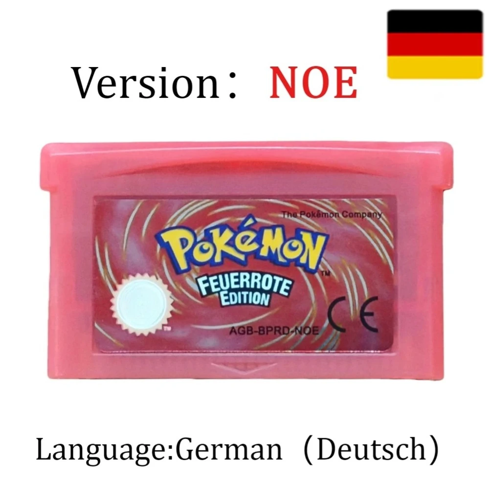 NOE Deutsch für GBA NDSL NDS GBM SP Pokemon-Serie GBA 32-Bit-Videospielkassette Konsolenkarte Hochwertige Klassische Anime-Spiele