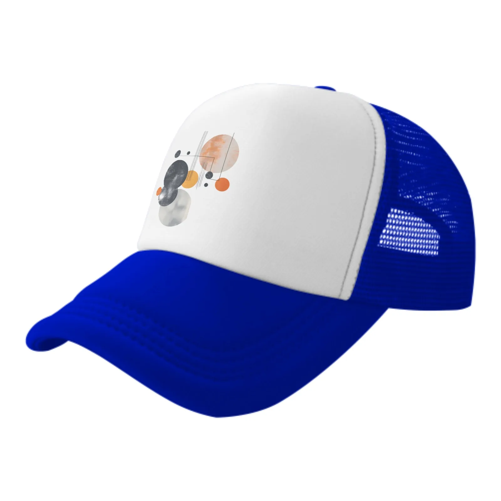 Circular Line Crossing Summer Leisure Sports Daily Sun Hat Fishing Outdoor Men's and Women's Truck Caps Fashion