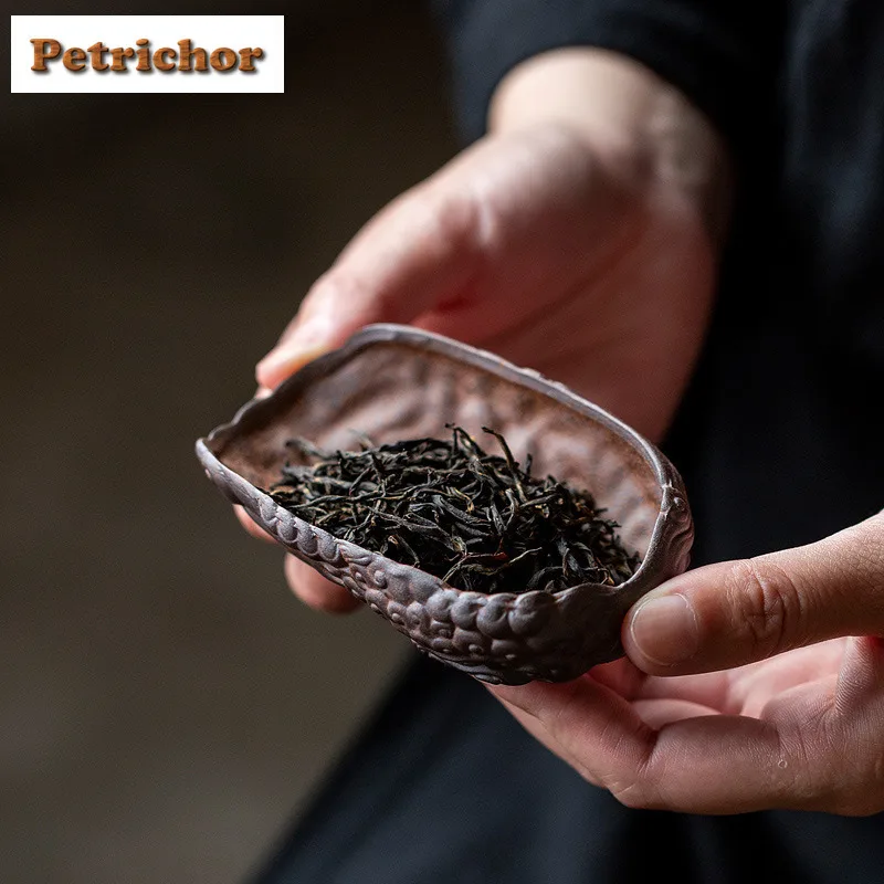 Old Rock Mud Wind Tang Lion Tea Scoop Japanese Chahe Shovel Household Appreciation Ladle Tieguanyin Tea Ceremony Craft Supplies