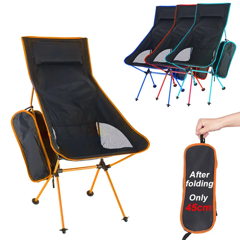 Portable Folding Chair Outdoor Camping Travel Fishing Chair 150kg MaxLoad BBQ Home Office Seat Moon Chair стул для кемпинга 캠핑의자