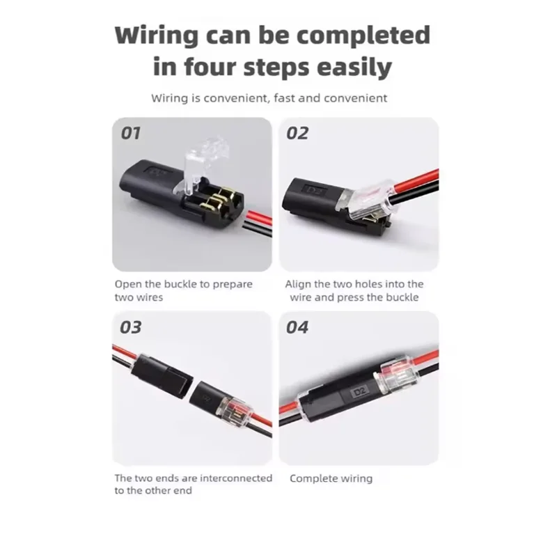 10/30/50pcs wire connect terminal connector, 3-pin Bidirectional Plug-in Cable Buckle Connector DC Lock Cover Suitable LED image 5