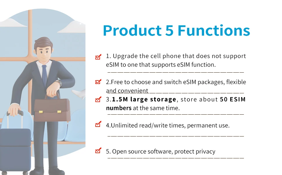9eSIM V0 Global Physical ESIM Card, 15 Profiles and STK Menu, Unlimited Downloads
