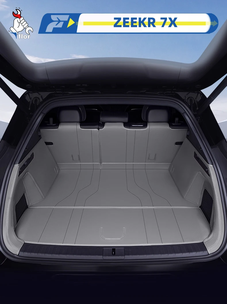 For ZEEKR 7X 2025 Car Trunk Mat Custom Fit Trunk Liner Cargo Mat Trunk Protection Mat Rear Trunk Mat Chair-Back Protection Mat
