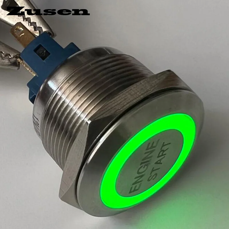 Zusen 22mm anello Led illuminato in acciaio inossidabile con simbolo di avviamento del motore interruttore a pulsante 1 no1nc IP65(ZS22F-11/TE/G/S)