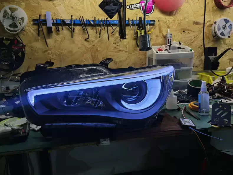 Customs Colorful LED 2pcs Headlight for Infiniti Q50L G37S Controllable angel eye RGBW daytime running light