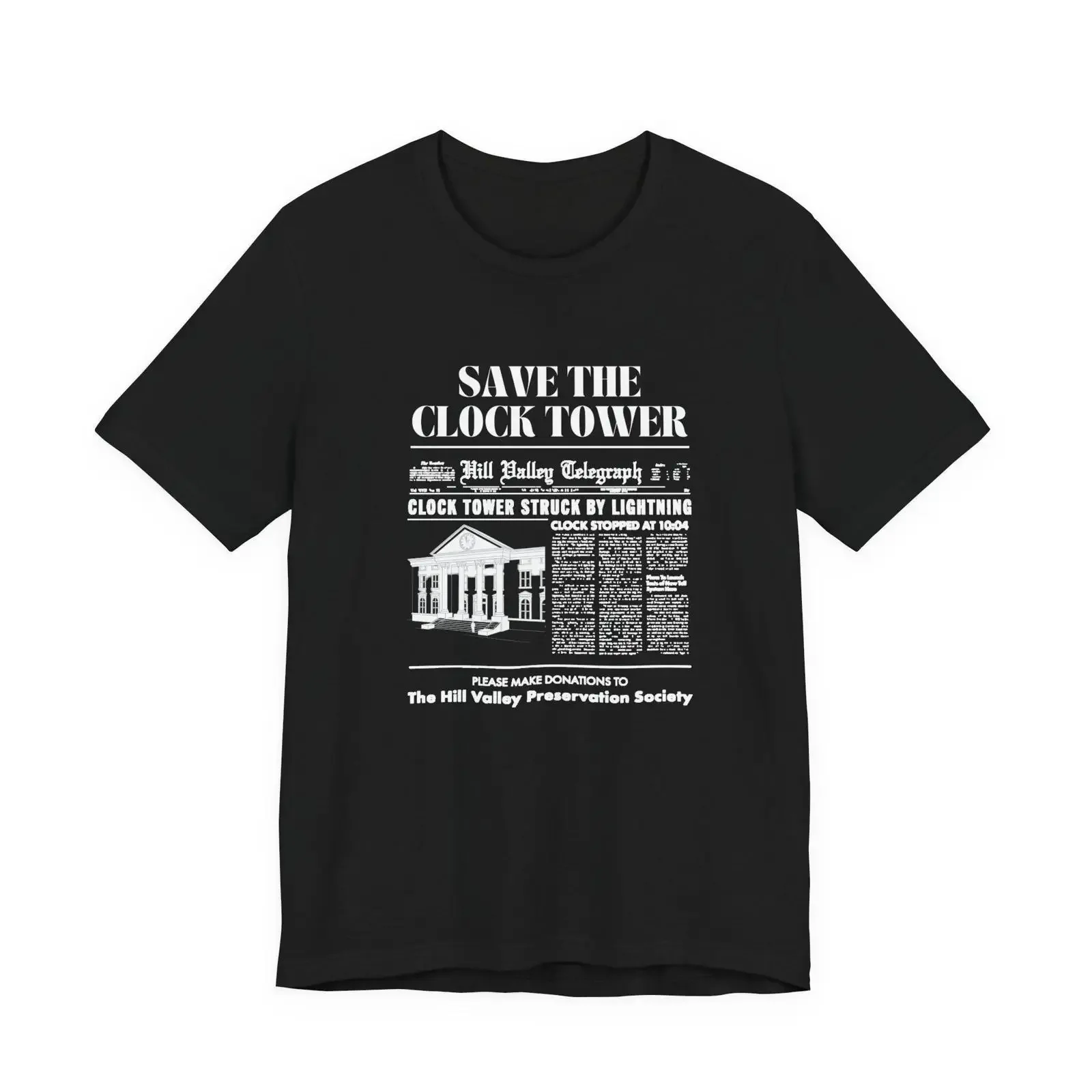 Save the Clock Tower T Shirt Back to Future Poster Design vintage Washed fashion Soft Unisex homme Versatile streetwear