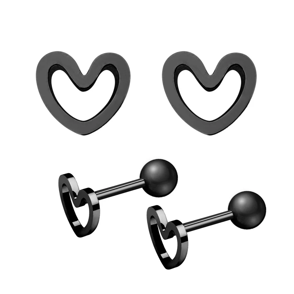 

Zircon Earrings Set Stainless Steel Polished Jewelry For Women Daily Wear Gift Idea Piercing Collection Silver Body