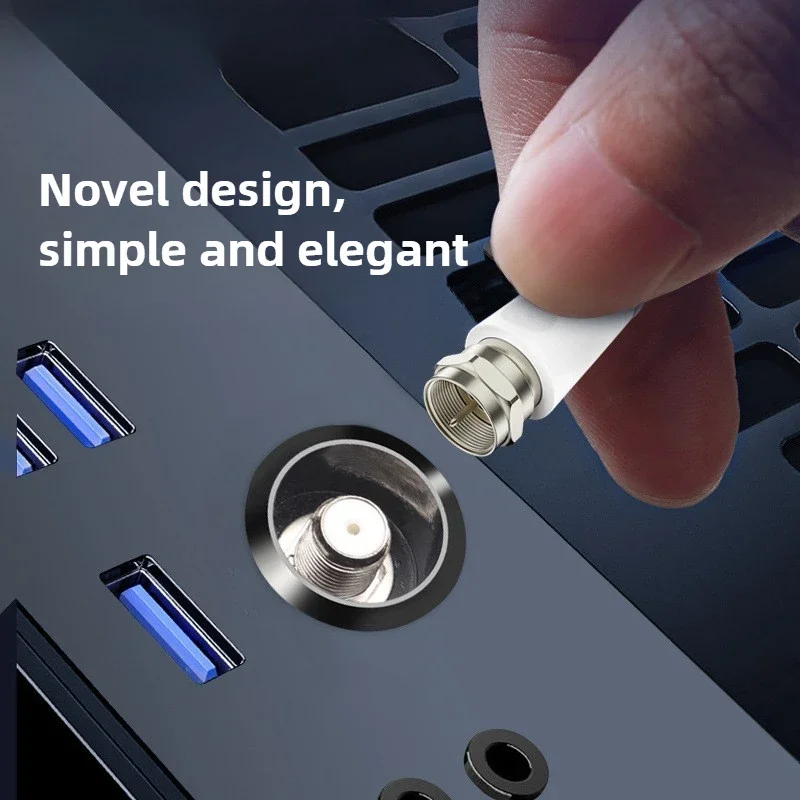 1PC Metal circular F-head zinc alloy through-hole electronic satellite TV module C type 22mm