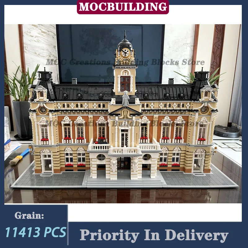 11413PCS Town Hall Large Building Block Set MOC City View Palace Collection Toys Gifts