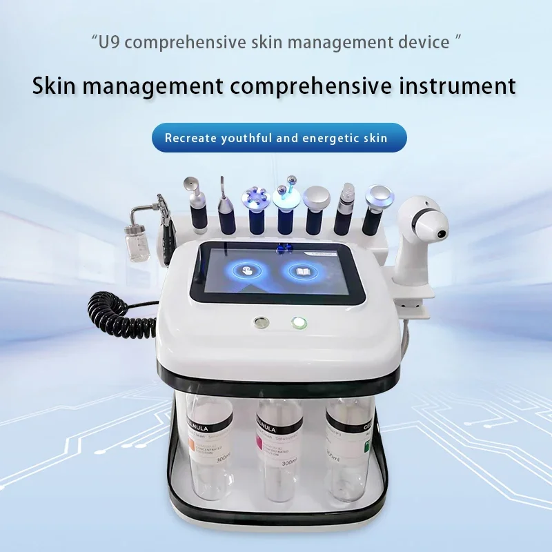 9 In 1 Hydro Diamond Dermabrasion Facial Care Deep Cleaning Machine Skin Rejuvenation With Skin Analysis Beauty Device