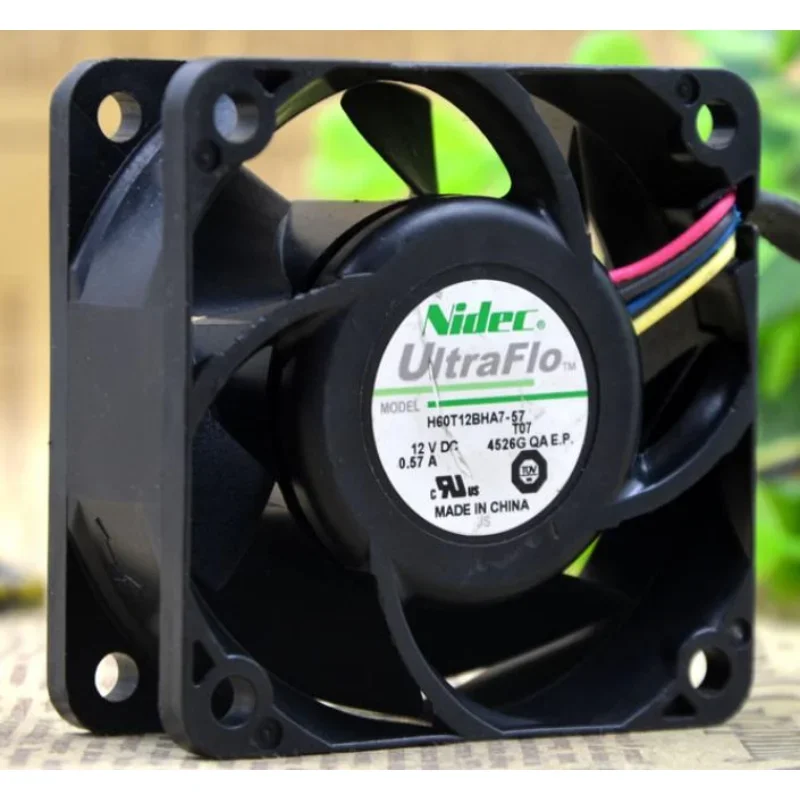 Original Fan For NIDEC H60T12BHA7-57 12V 0.57A High Air Volume Fan 6CM 6025 60*60*25MM