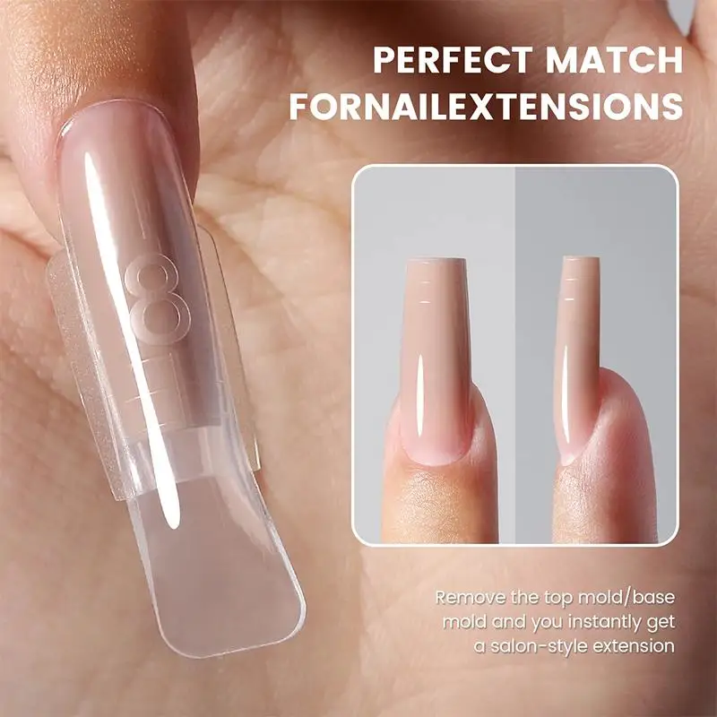 【HBA】60/120/240 Pcs Sandwich Dual Nail Form Oval Nail Extension Forms Top & Bottom Form For Quick Nail Extensions Manicure Tools
