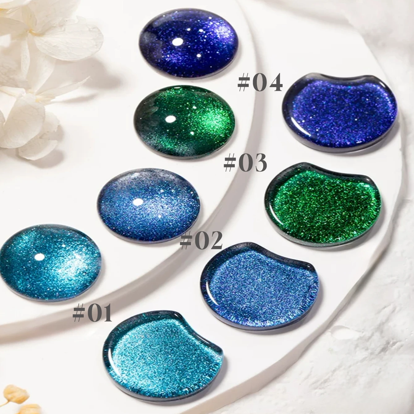 MEC1-12PCS 12ML ブルーグリーンシリーズ 爆発グリッター ドリームキャッツアイ ジェルネイルポリッシュ、2025年人気 ホワイトニングダイヤモンドジェルオイル