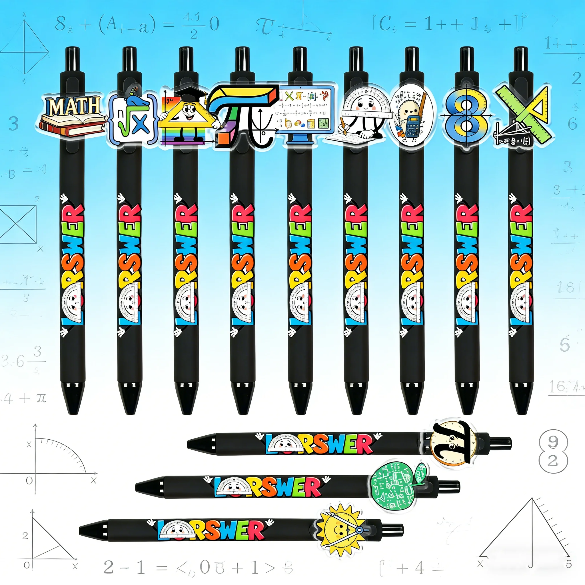 

Набор из 12/16 шариковых ручек с математической тематикой Rational Hardcore, черные, для студентов, в качестве приза