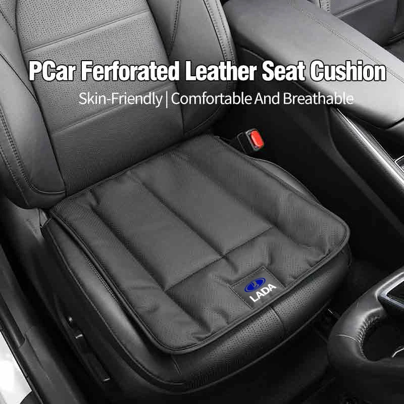 Breathable Perforated Leather Car Seat Pad Anti-slip Buckle Cushion For Lada Priora Sedan Sport Kalina Granta Vesta Niva Largus