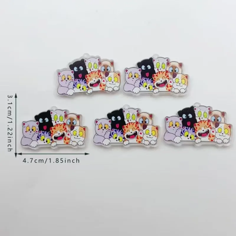 10pcs Cartoon Acrylic Kitten Jewelry Necklace Bracelet Earring Pendant Diy Jewelry Accessories Wholesale view 6