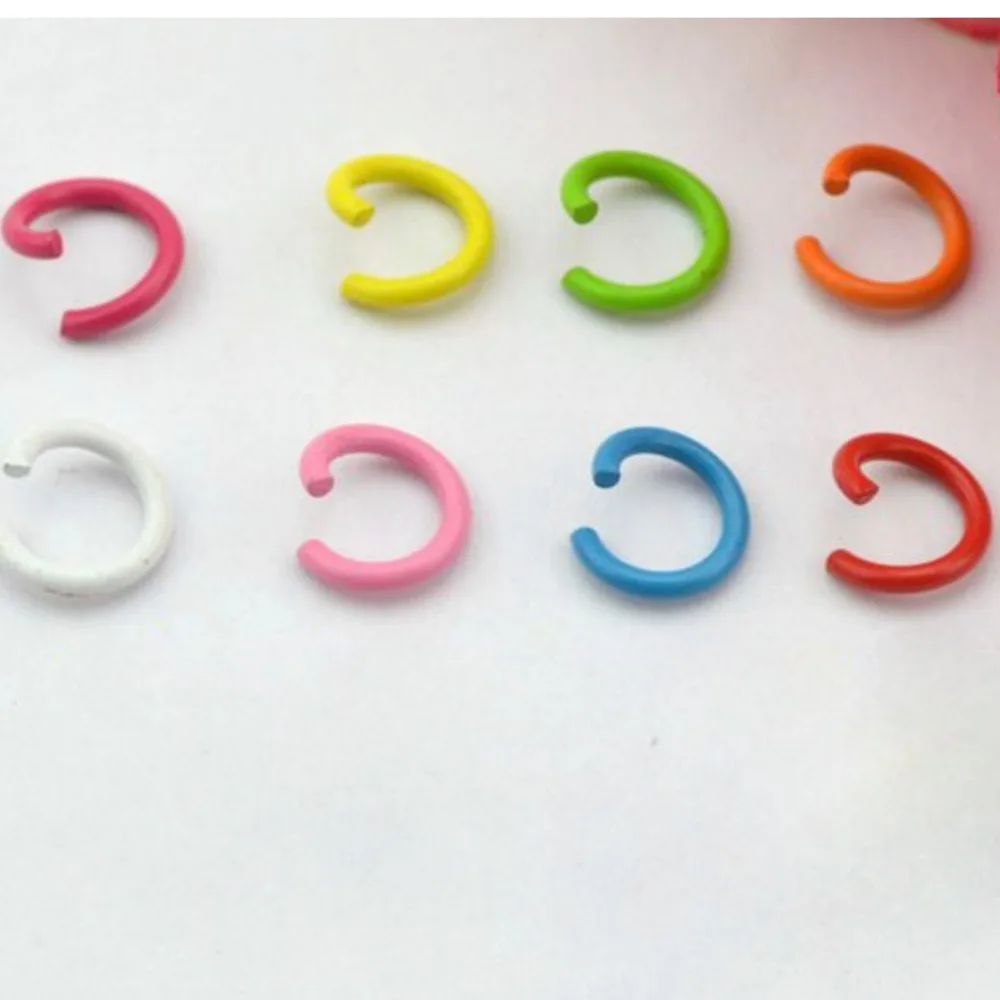 100pcs/lot 1.2x8mm Colorful Metal DIY Jewelry Findings Open Single Loops Jump Rings & Split Ring for jewelry making