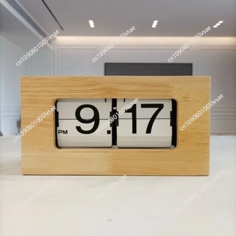 Automatic Page Turning Flip Clock Retro Simple Nordic Table Wall Clock Creative Fashion Electronic Living Room Decoration Gift