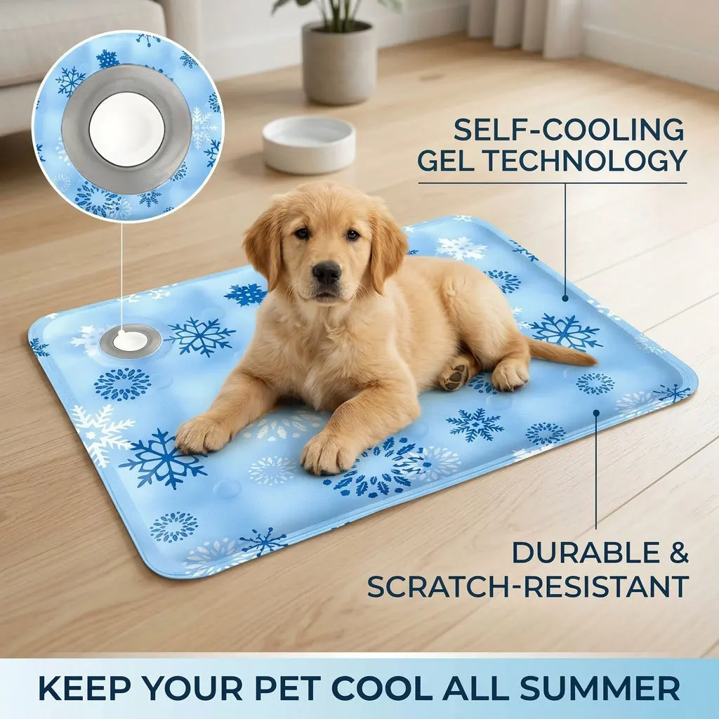 Alfombra refrescante de verano para mascotas, alfombra de hielo para perros, colchoneta para cama de perro, alfombra de seda fría para mascotas, suministros para mascotas
