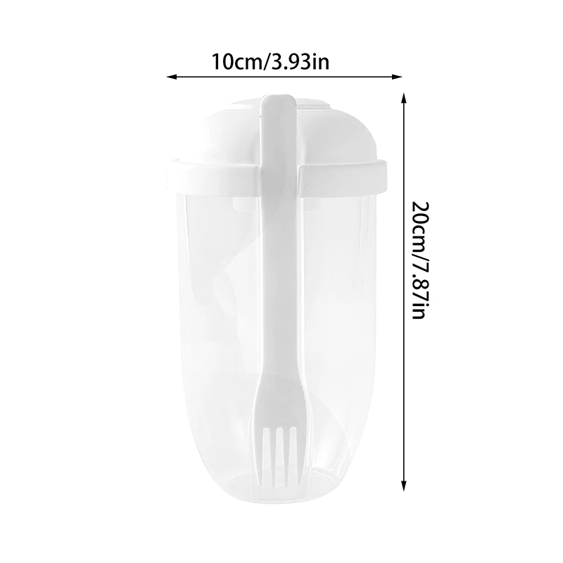 1pc  1L Portable Kids Breakfast Salad Cup With Fork School Lunch Box Food Storage Box Yogurt Oatmeal Cereal Milk Cup