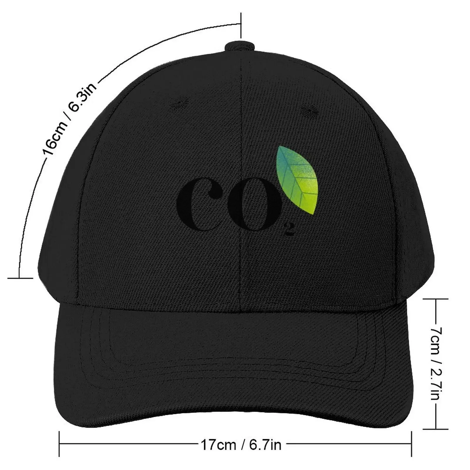 Carbon Dioxide Simple Design with Leaf Baseball Cap Visor Christmas Hat Baseball Men Women's