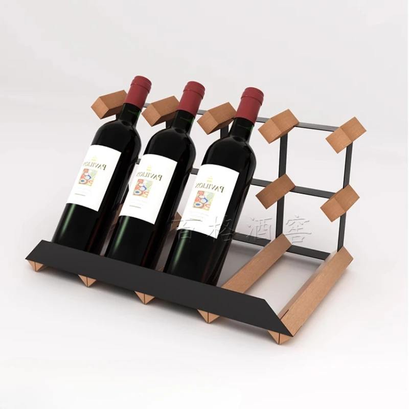 

Vintage Wood Storage Wine Rack Organizer Cupboard Bottle Modern Wine Holder Wood Table Bar Creative Suporte Vinho Home Decor