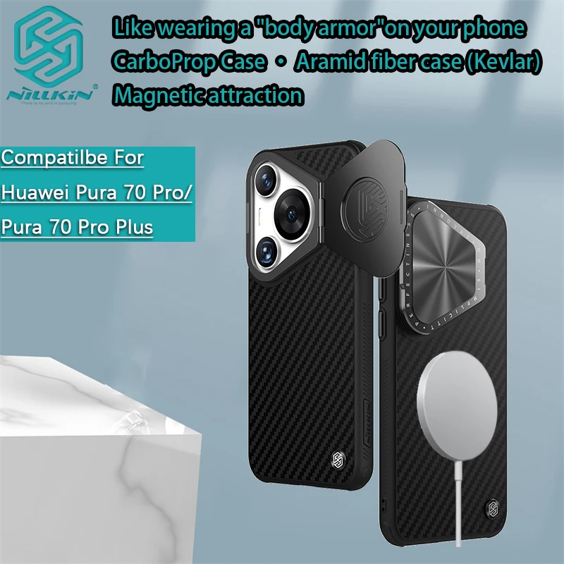 

Nillkin for Huawei Pura 70 Pro Plus/Pura 70 Pro+ CarboProp Magnetic Lens cover bracket phone case shell case